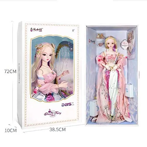 1/3 BJD Doll Full Set 60Cm 23 Inch Ball Mechanical Jointed SD Doll DIY Toys with All Clothes Shoes Wig Hair Makeup Surprise Gift