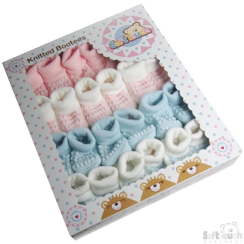 ACRYLIC TURNOVER BABY BOOTEES: S402