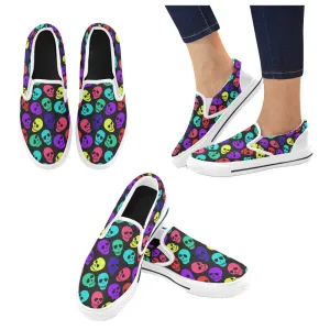 Colorful Skull Slip-on Canvas Kid's Shoes