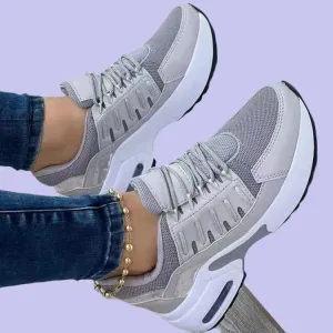 Lace Up Sneakers Women Wedge Heel Running Sports Shoes