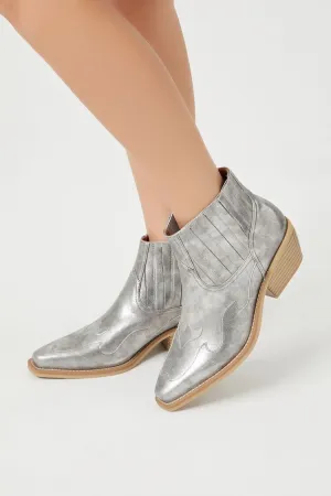 Metallic Pointed Toe Booties