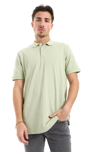 O164025 Short Sleeves Pale Pistachio Plain Polo Shirt