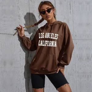 PEOPLETERRITORY Hot Trade popular New Alphabet Casual Sports Hoodie 2025  Hooded Pullover Sweater Women