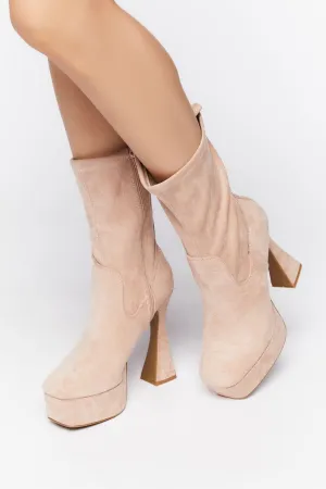Platform Block Heel Booties