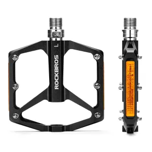 ROCKBROS Bike Pedals Aluminum Alloy Light Flat Pedals with Reflectors