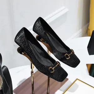 Square-toe Kitten Heeled Pumps