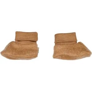 Wool Fleece Booties - clay melange
